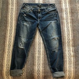 Silver boyfriend jeans